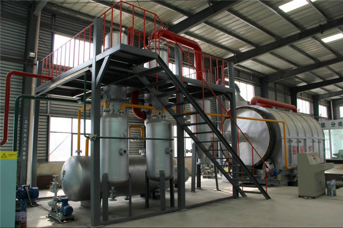 No Pollution Industrial Continuous Scrap Tire Plastic Pyrolysis to oil Production Line
