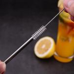 OEM 2in1 Coffee Cocktail Long Stainless Steel Straws With Spoon