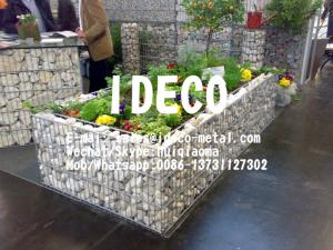 China 656 Twin Wire Welded Gabion Boxes Planters, Gabion Raised Garden Beds, Steel Flower Planters, Stone Basket Plant Stand wholesale