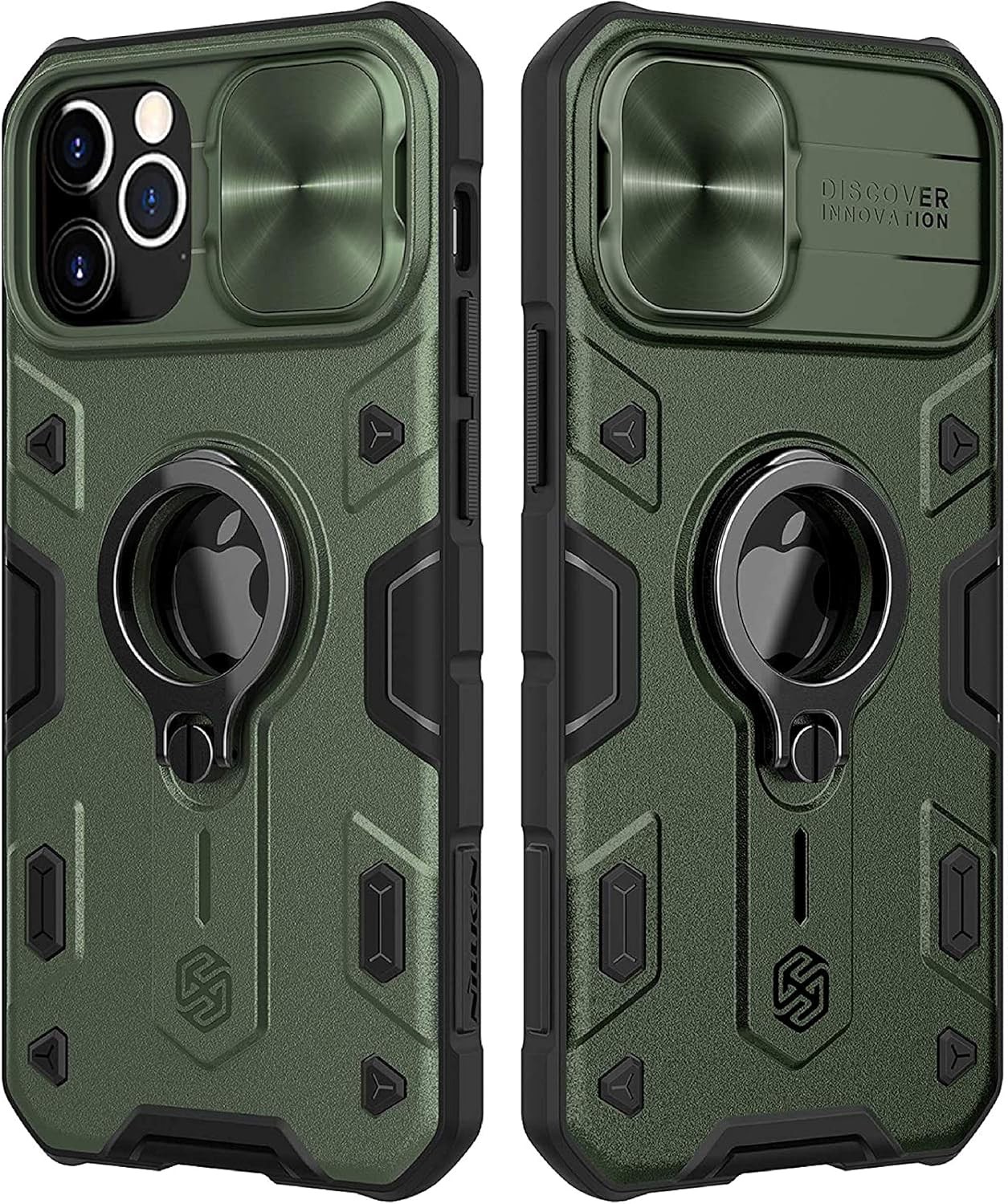 iPhone 12 Pro Max Case with Camera Cover & Kickstand, Duty Military Grade Armor Protection Cover,