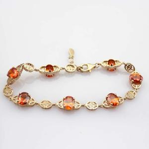 China 18k Rose Gold Plated 925 Silver Link Garnet Tennis Bracelet(H07) wholesale