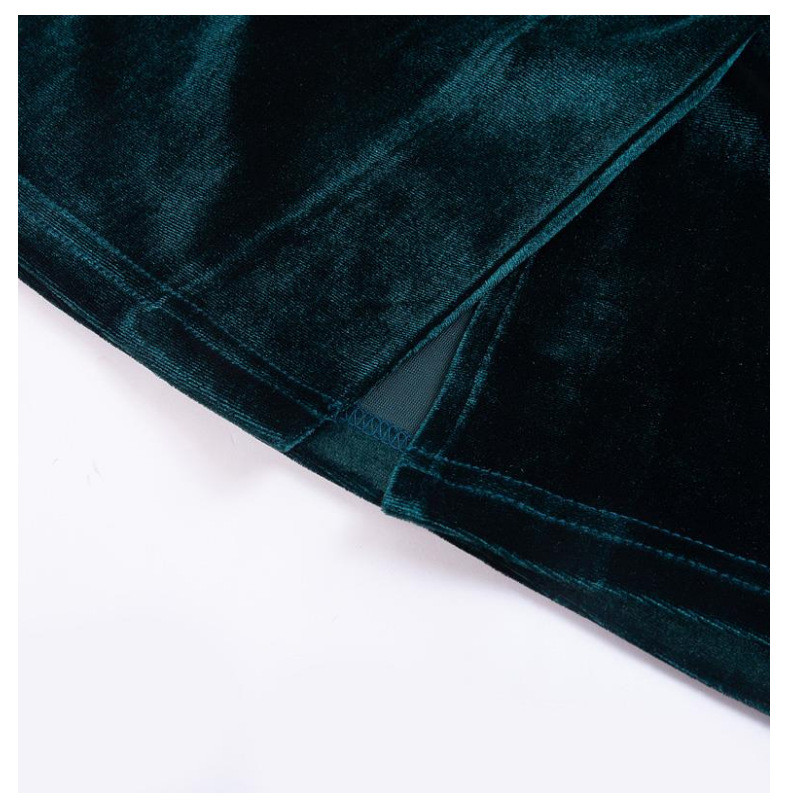 Velvet Stitching Sexy Women Dresses Pleated One Shoulder Bodycon Midi Dress
