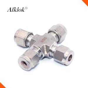 China Stainless Steel Cross Pipe 316 1/4 Pipe Fittings Union Connector wholesale