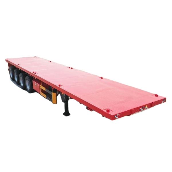 New 3-Axle Flatbed Skeleton Semi-Trailer Steel Container Truck With Wabco Brake System