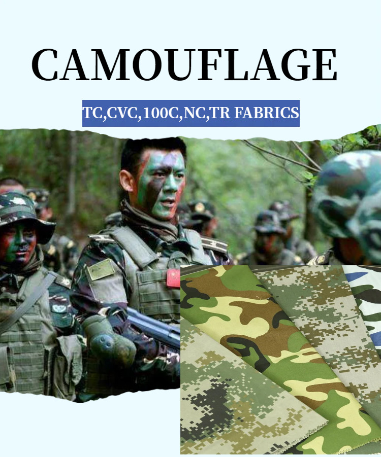 Cotton Polyester Camouflage Fabric Waterproof Camo Material 58/59''
