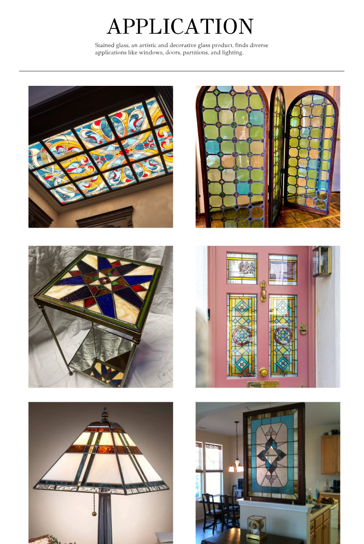 Colored Glass Window Panel Stained Arts and Crafts Interior Decoration