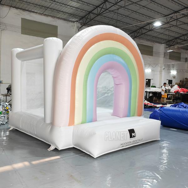 High Quality Pastel Inflatable Rainbow Bounce Castle Inflatable Toddler Kids Jumping Bouncy House