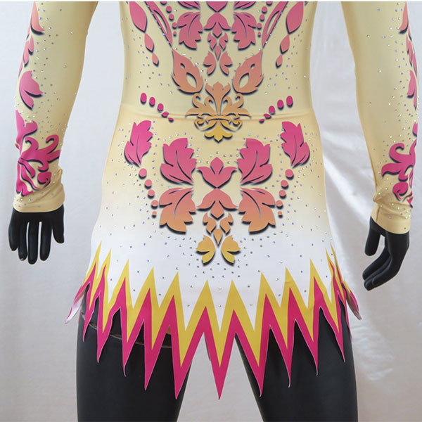 Rhythmic Cool Gymnastics Leotards Sublimation Printing With Back Invisible Zipper