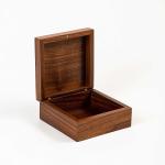 5.1inch Personalised Walnut Wood Jewelry Box Square Wooden Box With Magnetic Lid