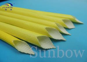 China Yellow F Class Acrylic Fiberglass Sleeving Electrical Heat Protection Sleeve wholesale
