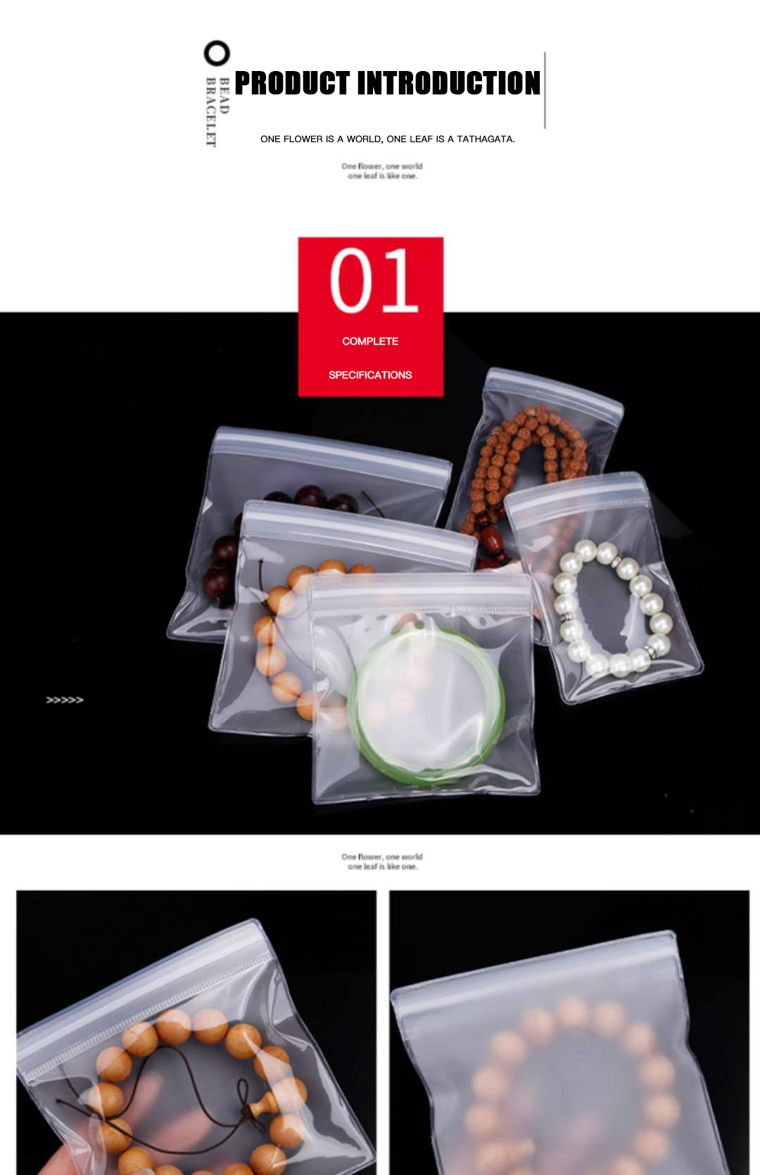 Custom LDPE Plastic Zipper Bags for Biodegradable Self Sealing Jewelry Packaging
