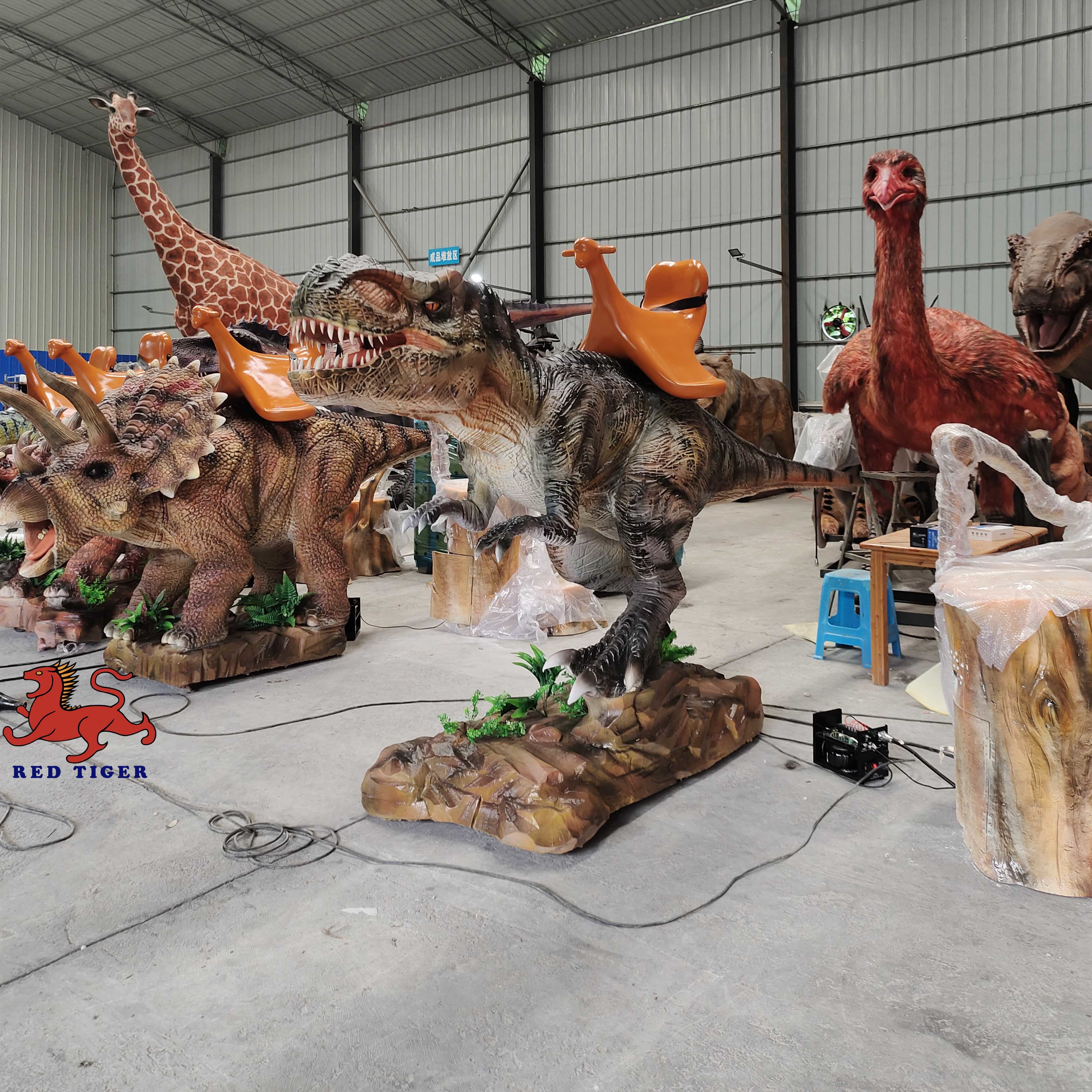 Theme Park Dinosaur Park Rides , Artificial Walking Dinosaur Rides