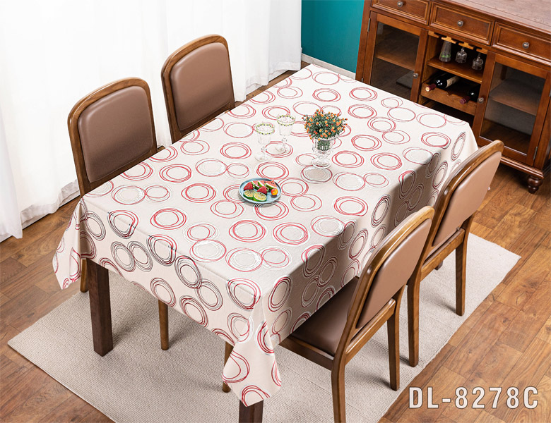 120 Inch Round Christmas PVC Tablecloth Oilproof and Stain Resistant for Square Table