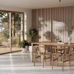 Class A Fire Rating Acoustic Slat Wall Panel In Natural Wood Color