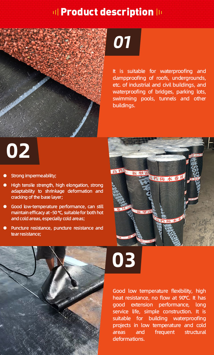 Fish Scale Roof Waterproof Membrane 1m Width 3mm Thickness for Construction Materials