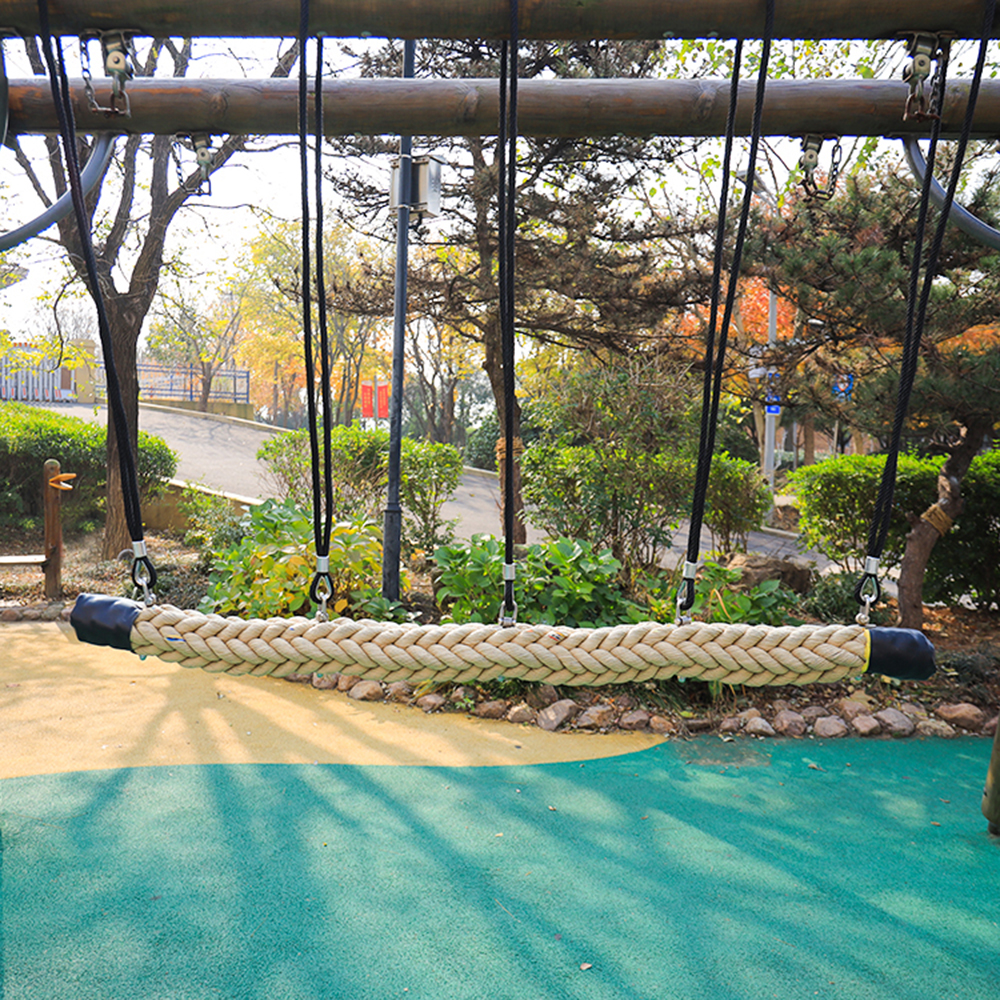 Khaki Walking Playground Rope Bridge 2.5mX120mm For Amusement Park