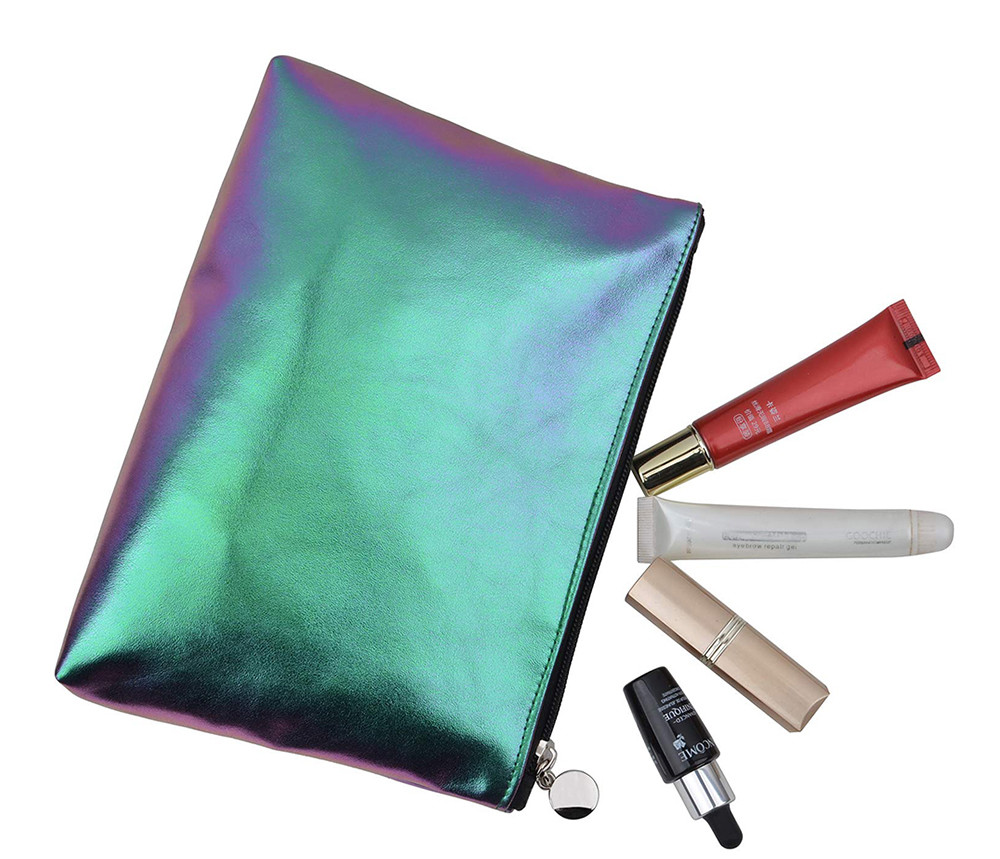 Portable Holographic Women PU Makeup Organizer Bag