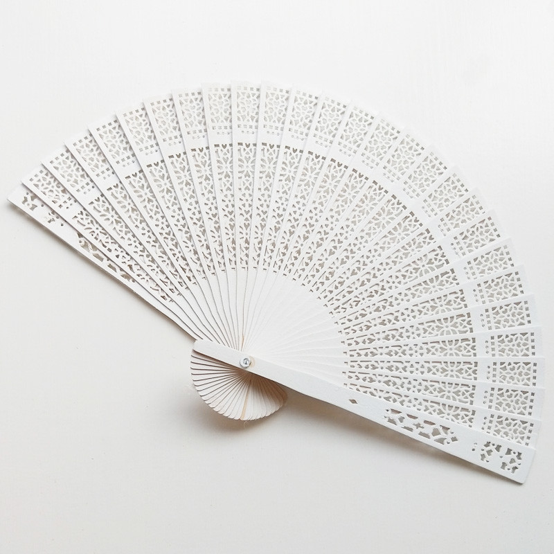 Lacquered Colorful Sandalwood Hand Fan for Wedding Favors Guests Custom Souvenir