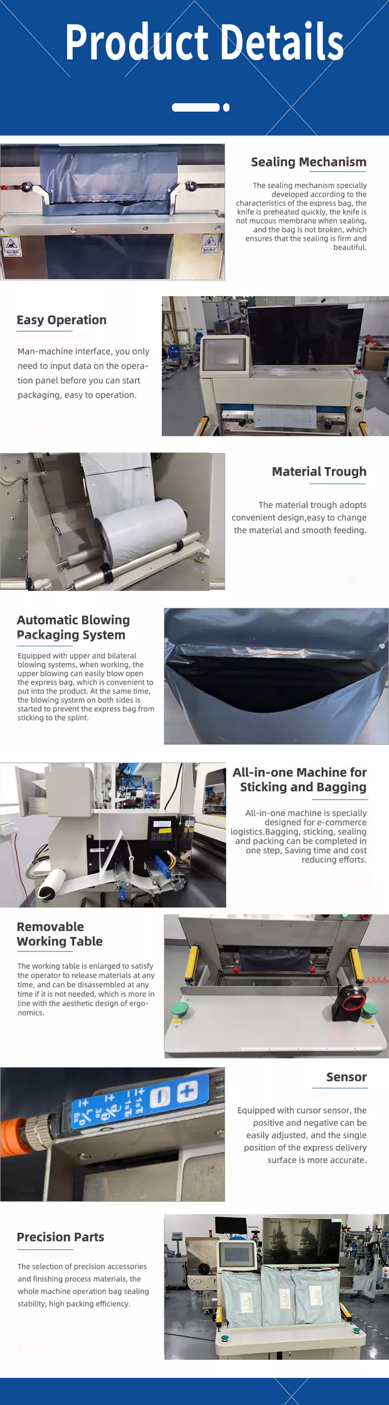 Semi-automatic FK-ST Poly Mailer/ Courier Bag Machine High Speed Manual Auto Bagger