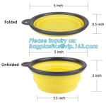 Food Water Feeder Silicone Portable Folding collapsible dog bowl, pocket