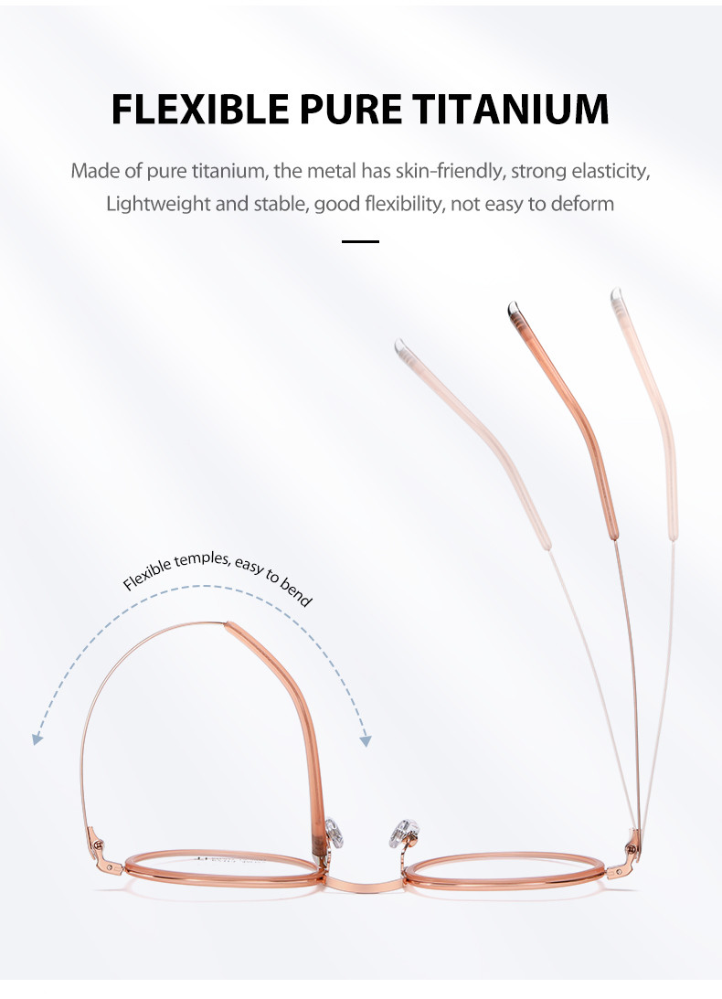 Super Elastic Acetate Titanium Glasses , For Ultra Light Glasses Adults