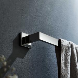 China Brushed Silver Bathroom Towel Bars Wall Mounted Modern Square Towel Holder wholesale