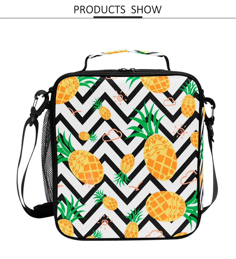 Lightweight Pineapple Kids Insulated Lunch Box With Zipper Closure