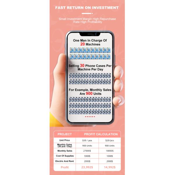 Custom Phone Case Automatic Printer Vending Machine Self-service Phone Case Vending Machine With Credit Card Payment System