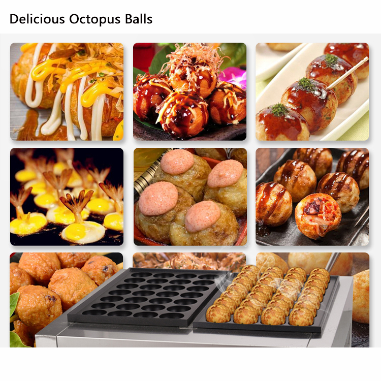 Three Plate Countertop Non-stick Fish Pellet Snack Equipment for Hotels and Restaurants