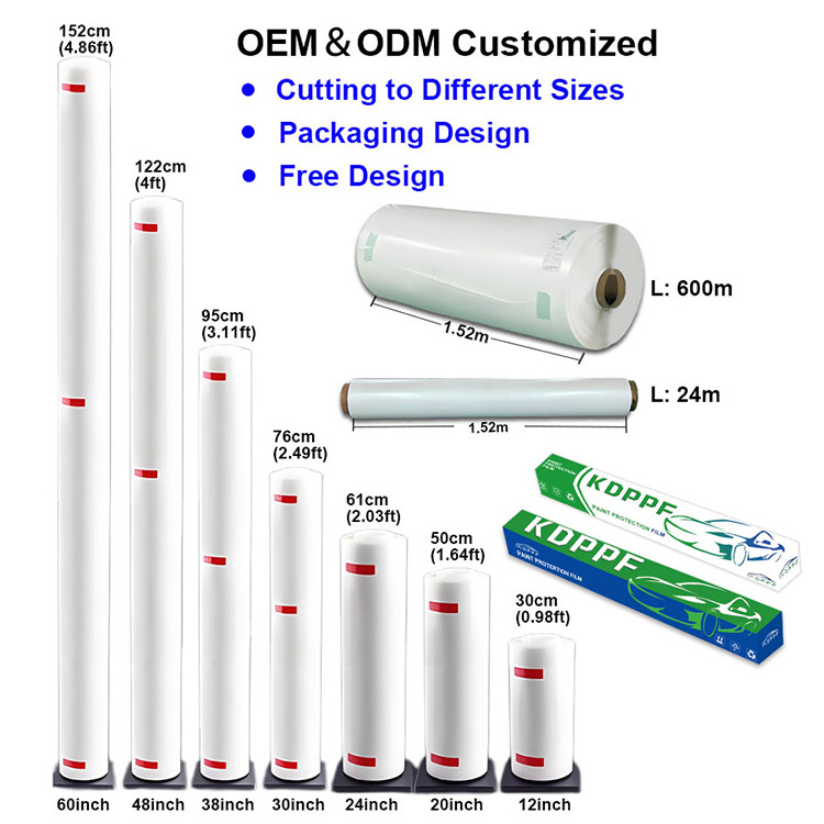 1.52X16m Blue Color Paint Protection Film Self Adhesive Color PPF Film