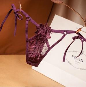 China Crotch G String Ladies Underwear Panties Embroidery Womans Sexy Panties wholesale
