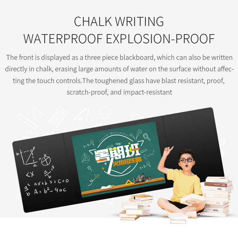 75 86 Inches Nano Smart Electronic Touch Screen Blackboard For Teaching