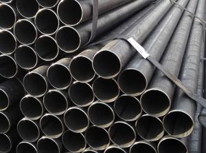 China 6 Meters Flat End Black Welded Steel Pipe Round Shape For Construction wholesale