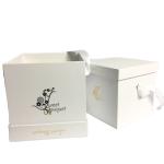 800gram Embossing Rigid Flower Packaging Box Square 4C Color