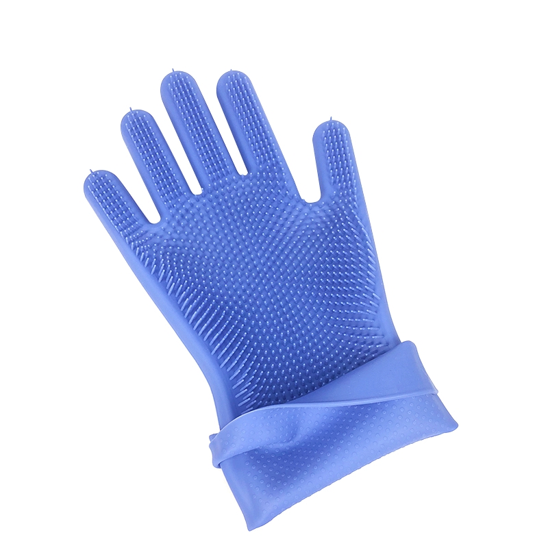 Food Grade Heat Resistant Soft Silicone Dish washing Gloves Silicone Gloves with Cleaning Brush