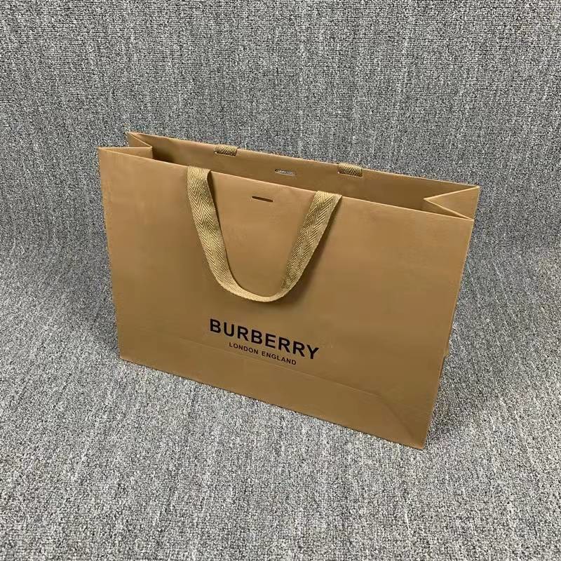 200pcs To 500pcs Gold Stamping Clothing Paper Bags Ribbon Handles Kraft Shopping Bags