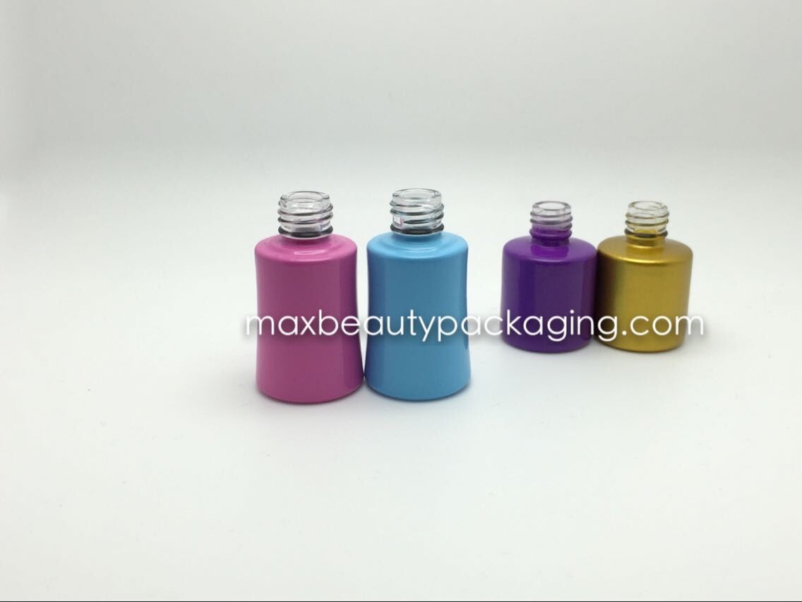 thick and strong powder coating gel polish bottle uv coating color availbale nail polish packaging environment friendly