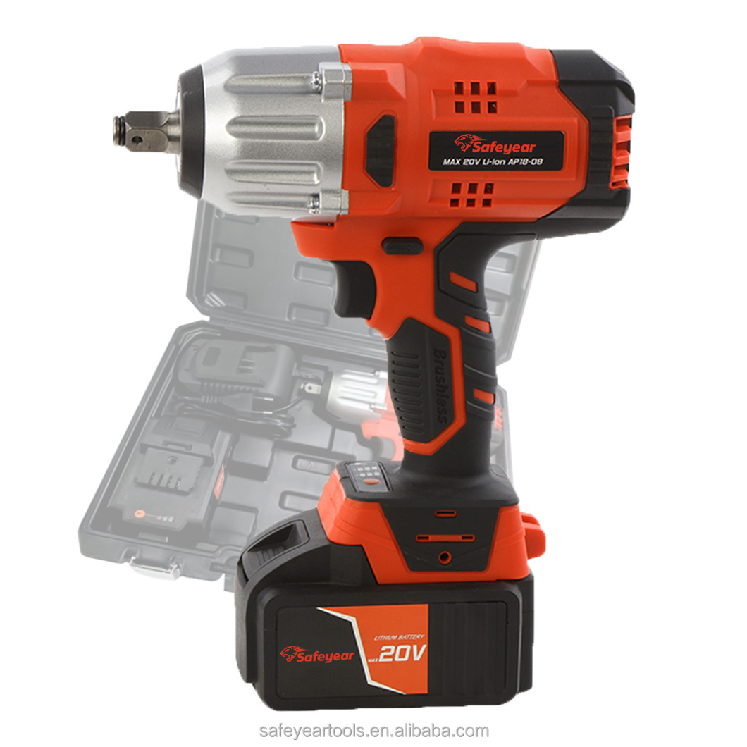 High Torque 20V 3000RPM Electric Wrench Tool Cordless 1/2" Brushless Impact Wrench