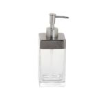 Vintage Look 3pcs Bath Accessories Set Clear Glass And Brushed Metal