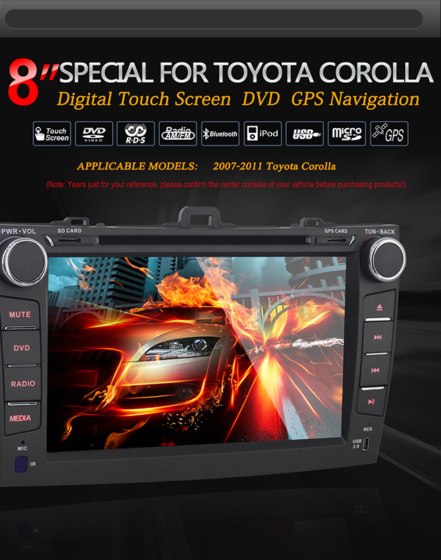 Ouchuangbo Car GPS Navi DVD Android 4.2 for Toyota Corolla 2008-2011 Stereo Radio Player OCB-8812B