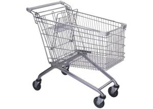 China Safety Metal 4 Wheel Supermarket Shopping Trolley / Grocery Shopping Cart 180L wholesale