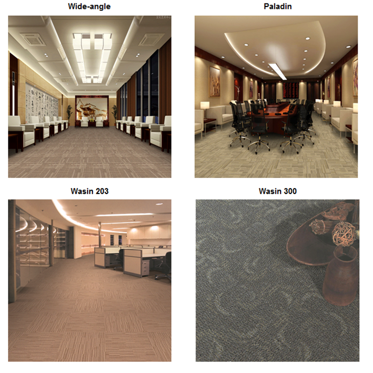 Commercial Natural Woven Carpet / PP Carpet Tile Black Multi Level Loop
