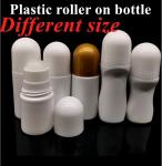 Empty 50ml Essential Oil Cosmetic Plastic HDPE Roller Bottle White Deodorant
