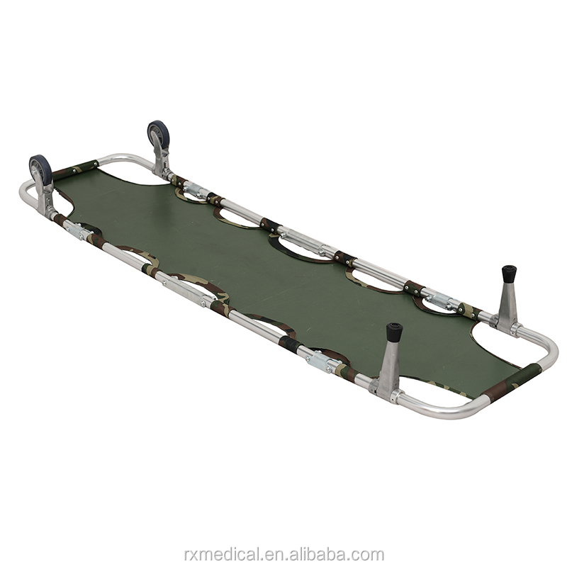 Camouflage Aluminum Folding Rescue Stretcher for Military and Medical Emergencies
