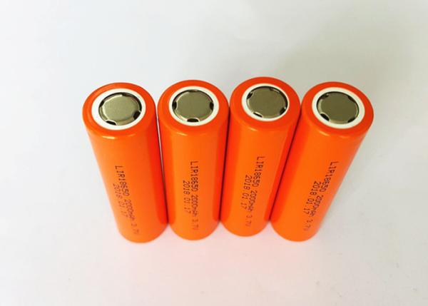 High Safety Cylinder 18650 Li Ion Battery 3.7 Volts 2000mah MSDS UN38.3