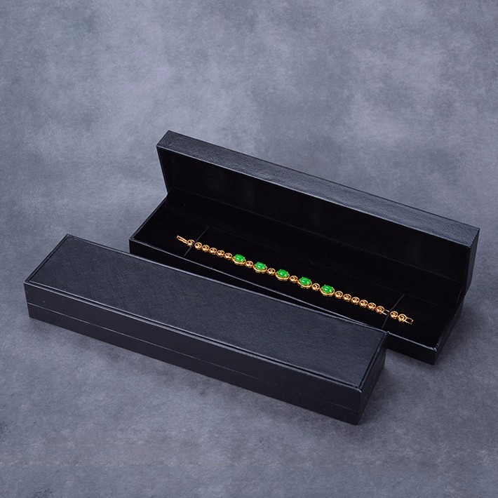 Custom Pu Leather Black Recycled Paperboard Jewelry Box with Foam Insert