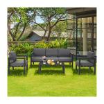 AJUNION 4 Piece Patio Furniture Seating Set Aluminum Outdoor for Modern Design