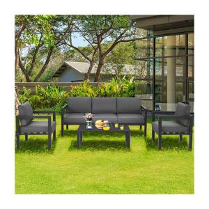 China AJUNION 4 Piece Patio Furniture Seating Set Aluminum Outdoor for Modern Design Style wholesale