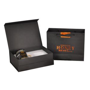 China Elegant Glass Bottle Carry Honey Gift Box Magnetic Cardboard Packaging wholesale