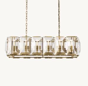 China Restaurant Luxury Crystal Chandelier Harlow Crystal Rectangular Chandelier 42&quot; wholesale